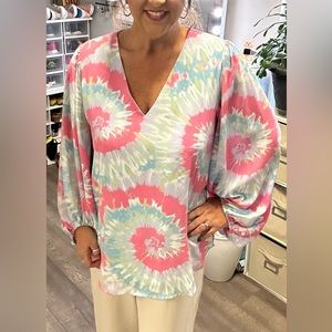 Adrienne XL tie dye blouse